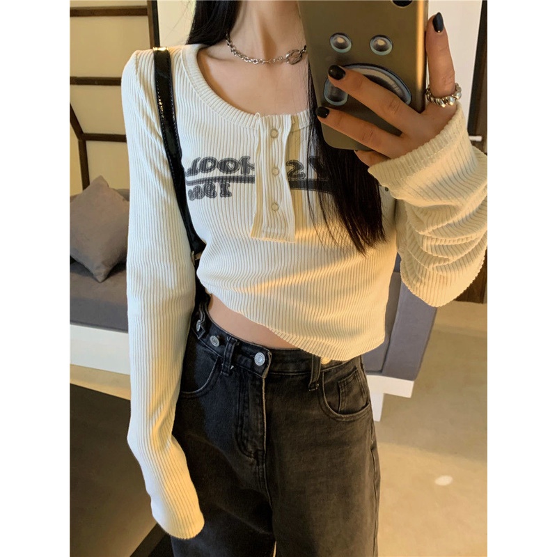 Áo Thun Tay Dài Màu Trơn Thời Trang Mùa Đông Cho Nữ