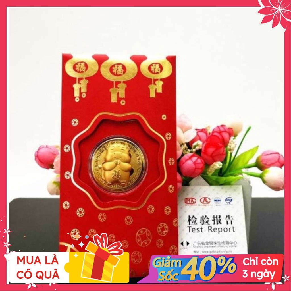 (NEW) SỈ 10 CÁI BAO LÌ XÌ MẠ VÀNG HÌNH CON TRÂU PHÁT TÀI (SHOP YÊU THÍCH)