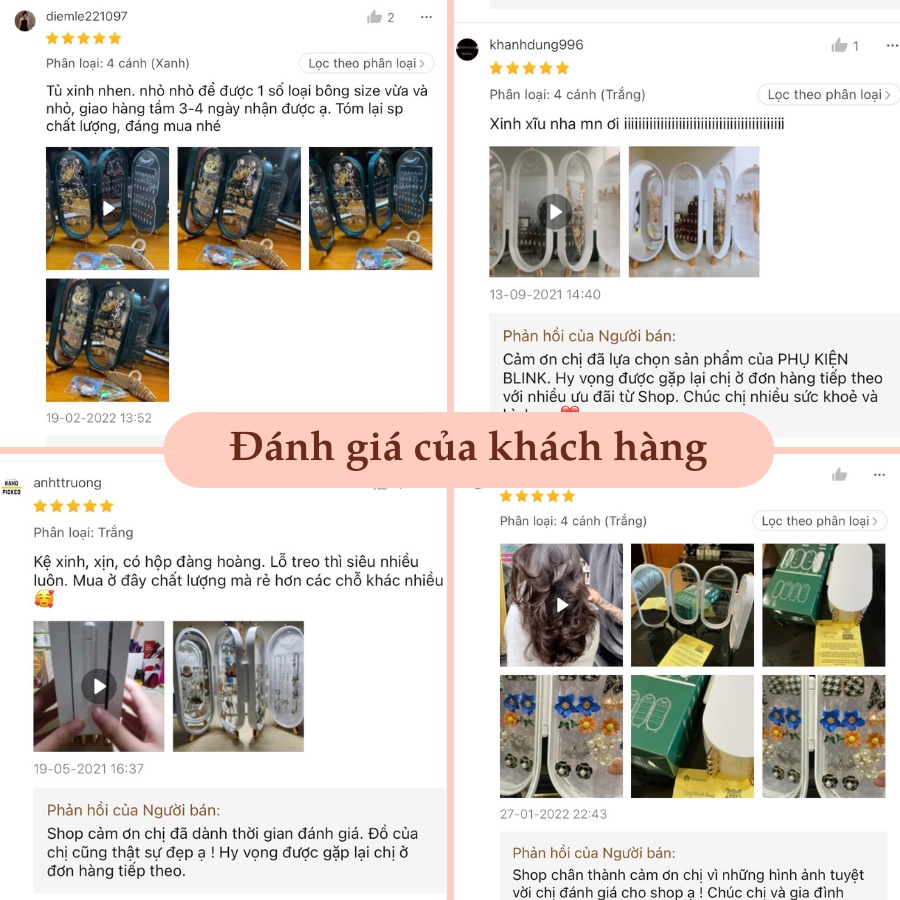 Kệ trang sức, kệ treo bông tai, dây chuyền 4 cánh nhựa ABS cao cấp phiên bản mới nhất