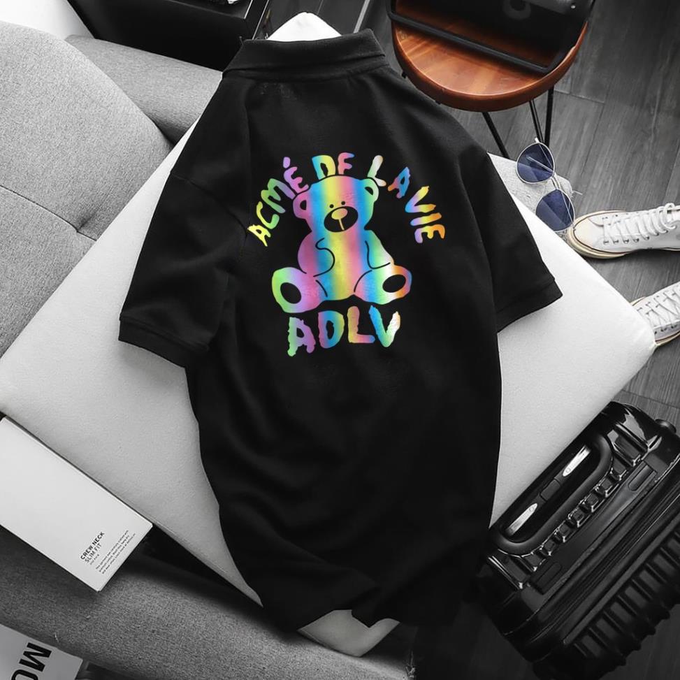 Áo Polo ADLV in Phản Quang Đa Sắc, chất Thun Cá Sấu Poly Thái Full Size Nam Nữ, Áo có cổ trắng đen, cổ trụ Unisex KKADLV