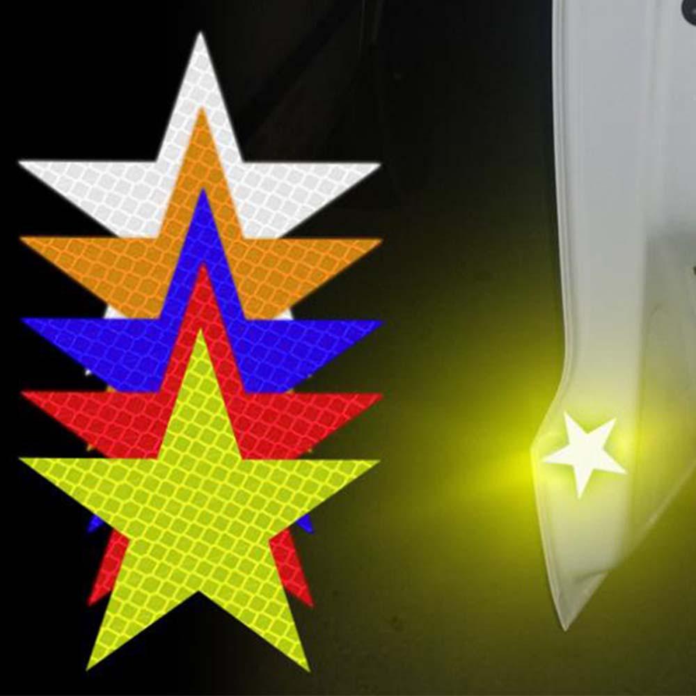Bộ 6 Miếng Dán Phản Quang Cảnh Báo Hình Ngôi Sao Năm Cánh Trang Trí Xe Hơi / Xe Máy VANES1