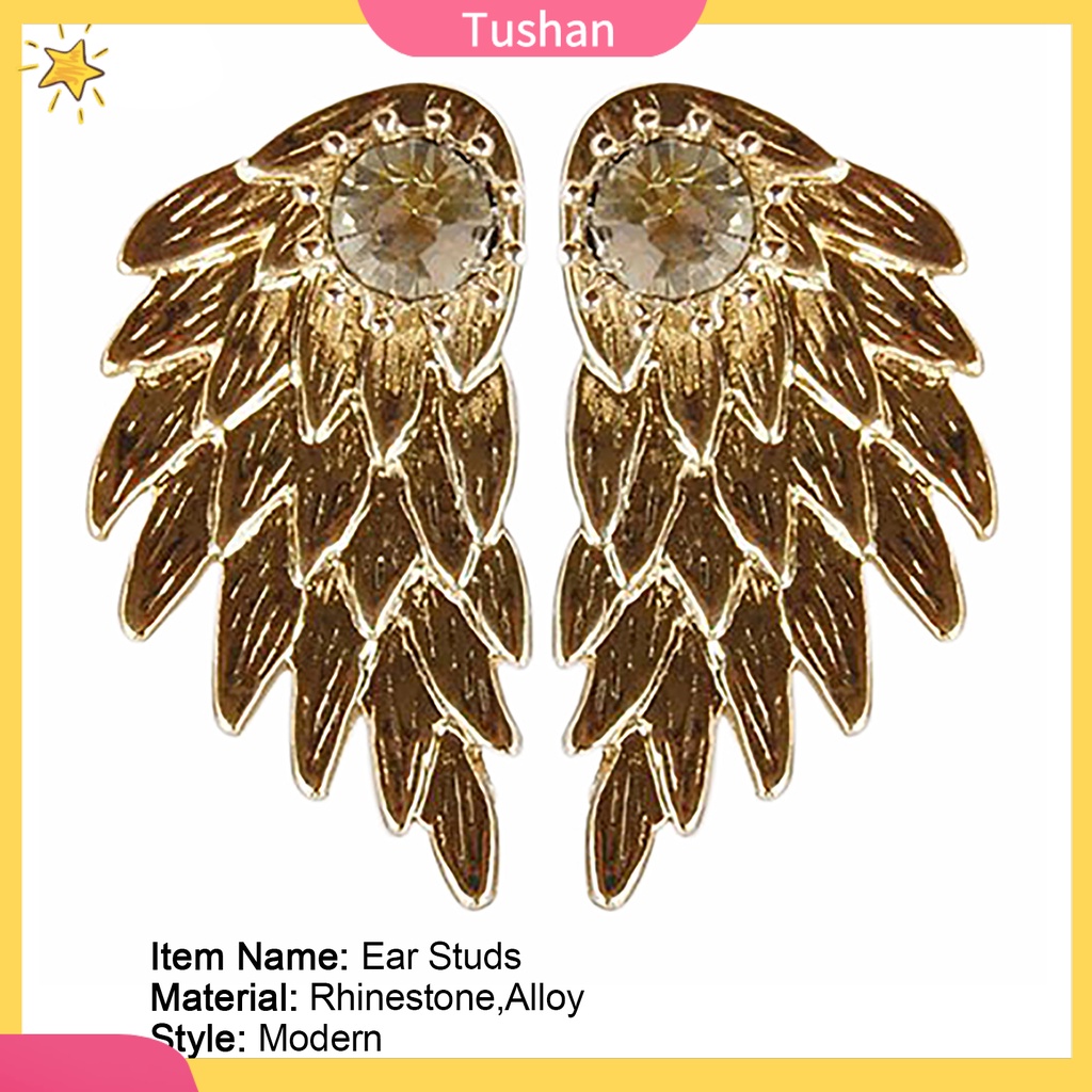 Khuyên tai hình cánh thiên thần đính đá sang trọng