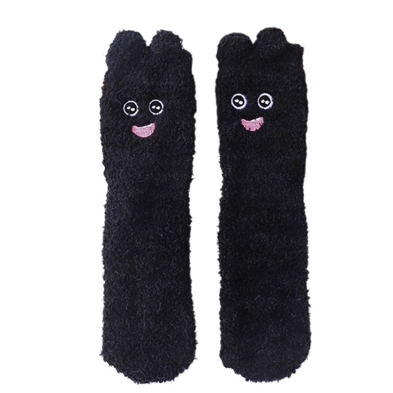 Xixi Vớ Nhung Dày Dặn Thêu Hình Tai Thú 3D Dễ Thương Giữ Ấm Mùa Đông Dành Cho Nữ