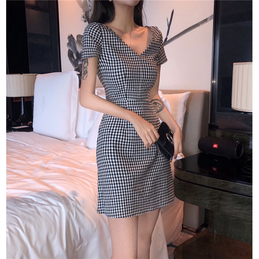 SUXI Đầm nữ đơn giản cổ điển thời trang phong cách Hàn Quốc