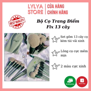 Bộ cọ trang điểm FIX 13 cây, set cọ trang điểm cá nhân lông siêu mềm kèm túi nhung siêu dễ thương Lylya Store