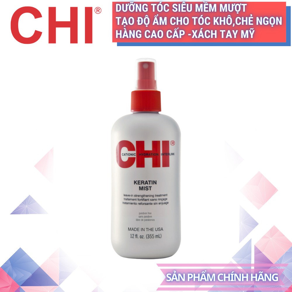 Xịt Dưỡng Tóc Hàng Ngày CHI - KERATIN MIST 355ml - Hàng Chính Hãng