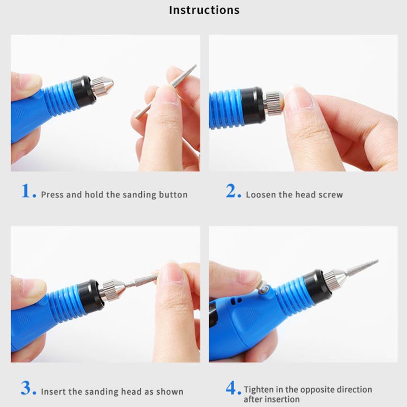 Máy Khoan Móng Tay Chạy Điện Sạc Cổng USB Tiện Dụng Và Bền