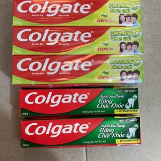 Kem đánh răng Colgate ngừa sâu răng 200g và Colgate VitaminC 170g