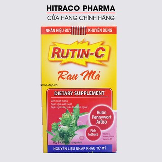 Rutin C Rau Má giảm nhiệt miệng, giảm táo bón, tiêu trĩ, nhuận tràng - 30 viên [Rutin C Rau Má]