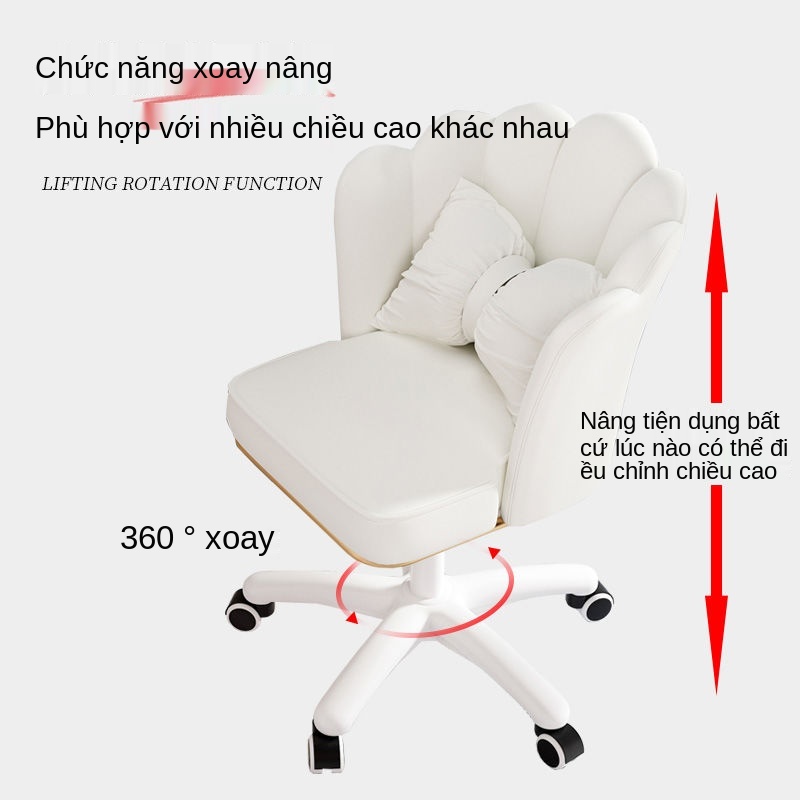 ▫Bắc Âu ghế máy tính nhà thoải mái ít vận động tựa lưng bàn sinh viên ký túc xá xoay phòng ngủ cô gái dễ thương văn