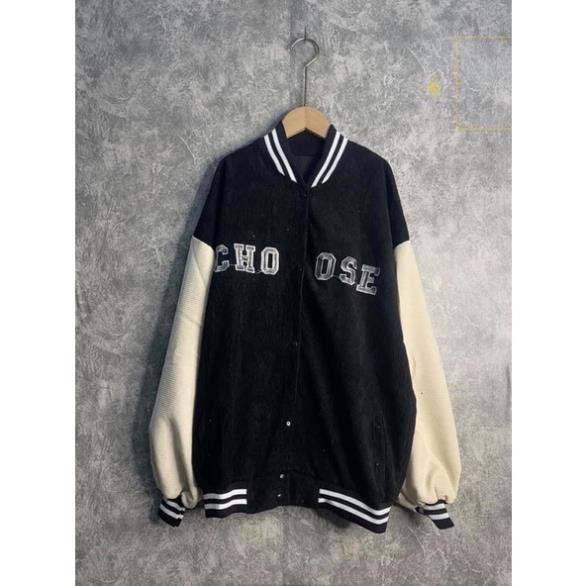 [SIEU SALE] Khoác bomber nhung CHOOSE phối tay ulzanng( kèm ảnh thật)