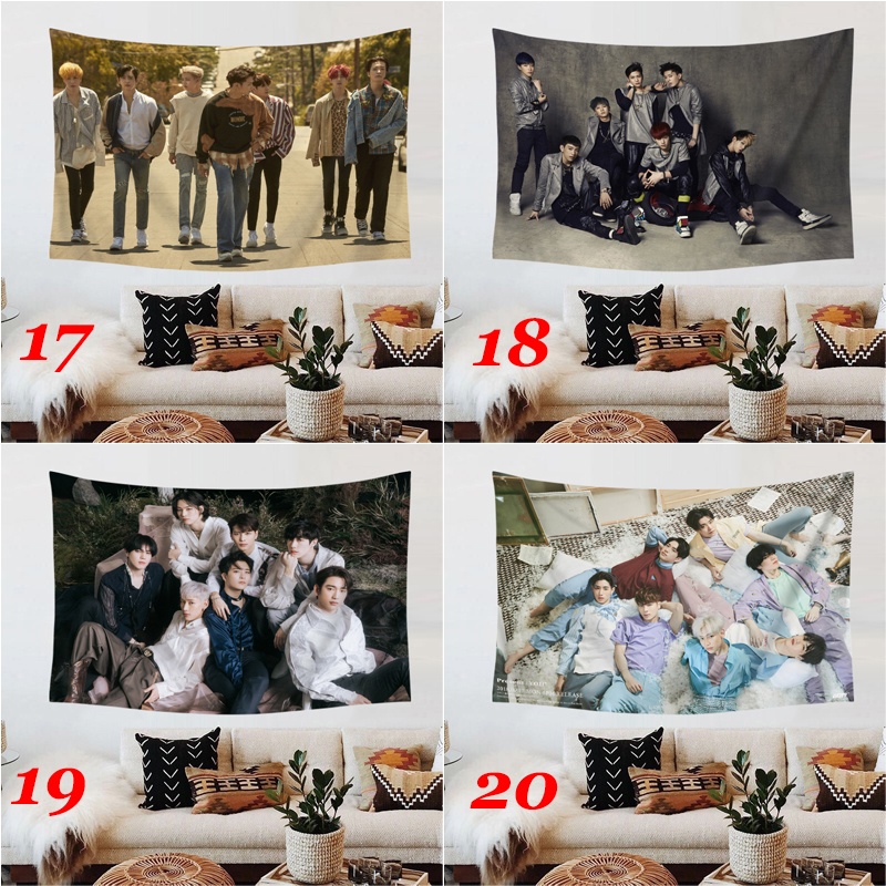 Thảm Treo Tường Trang Trí Phòng Ngủ In Hình Nhóm Nhạc GOT7 Mark & JAY B & Jackson & Jinyoung & Youngjae & BamBam & Yugyeom