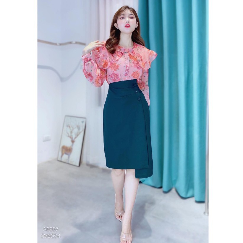Chân váy bút chì công sở nữ kiểu xẻ lệch tà dáng dài CHUU CV6094 | BigBuy360 - bigbuy360.vn