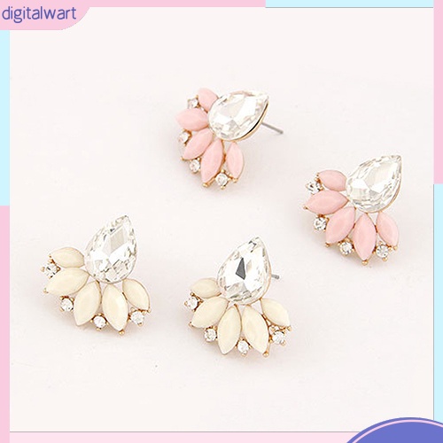 Khuyên Tai Giọt Nước Đính Đá Phong Cách Hàn Quốc Thanh Lịch Dành Cho Nữ