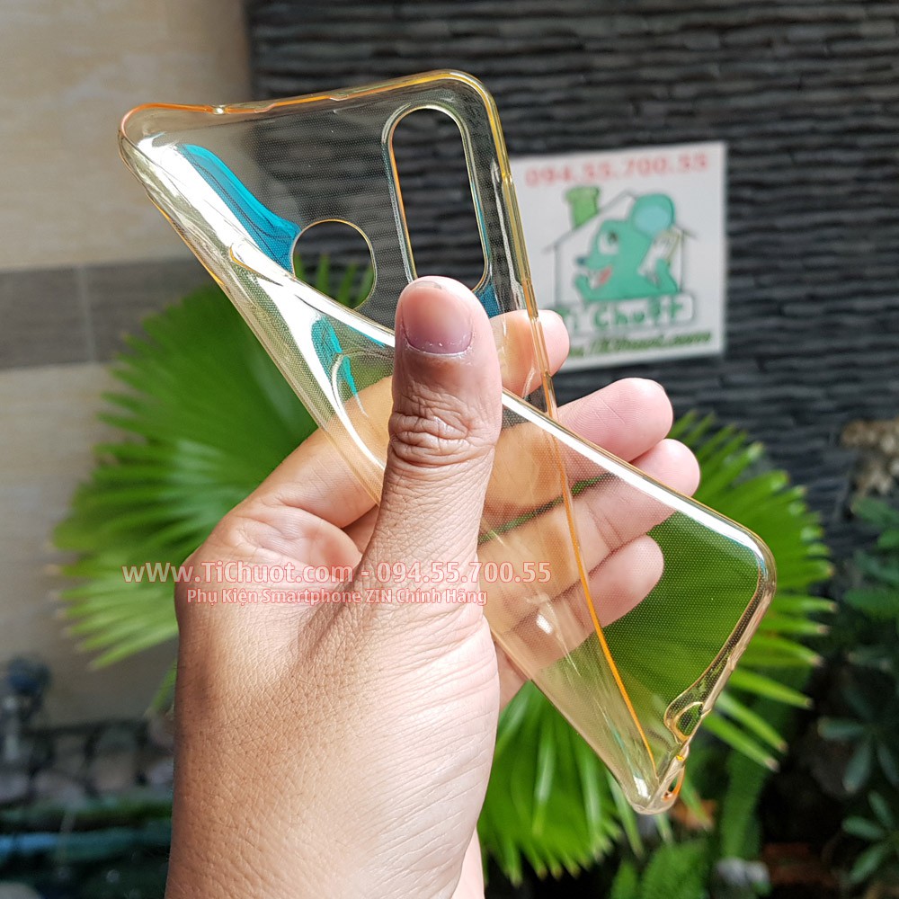 [Loại Tốt] Ốp lưng Samsung A8s/ A9 Pro 2019 Silicon Vàng Nhạt Trong Suốt