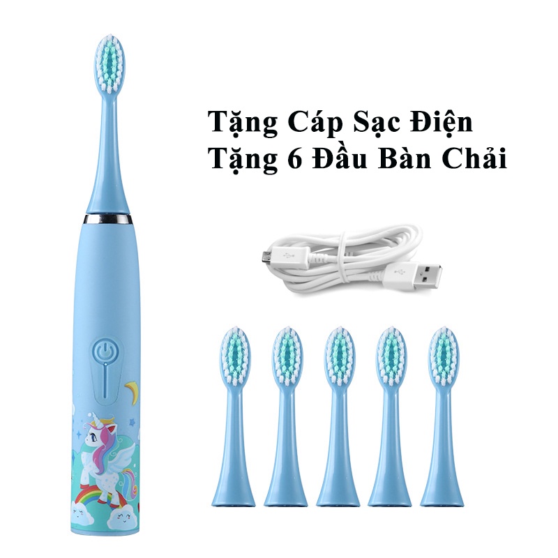 Bàn Chải Điện Hình Thú Ngộ Nghĩnh Cho Bé Làm Sạch Nướu Răng Miệng Bằng Sóng Siêu Âm, Có Thể Sạc Lại Không Thấm Nước-Y12