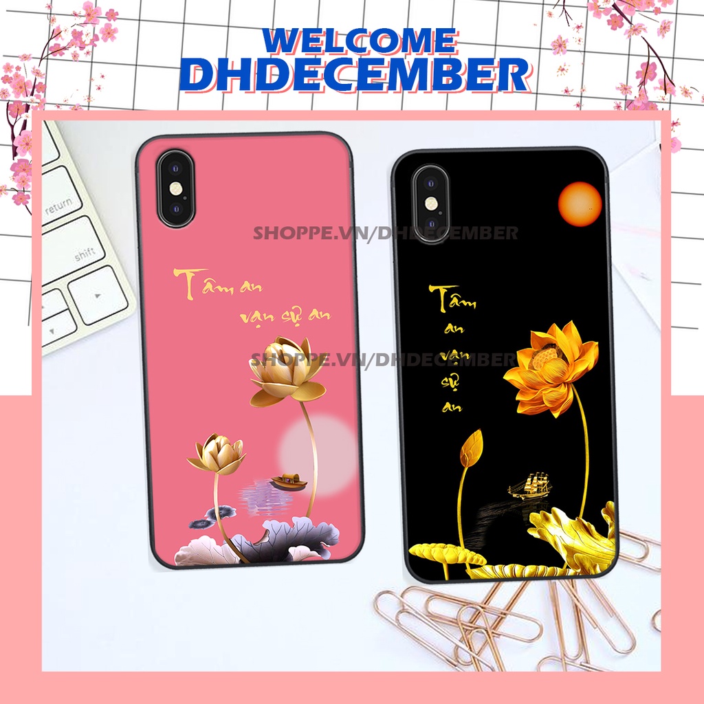 Ốp lưng iphone X / XS / XS MAX in hình thư pháp tâm an vạn sự an ,mã đáo thành công SIÊU CHẤT