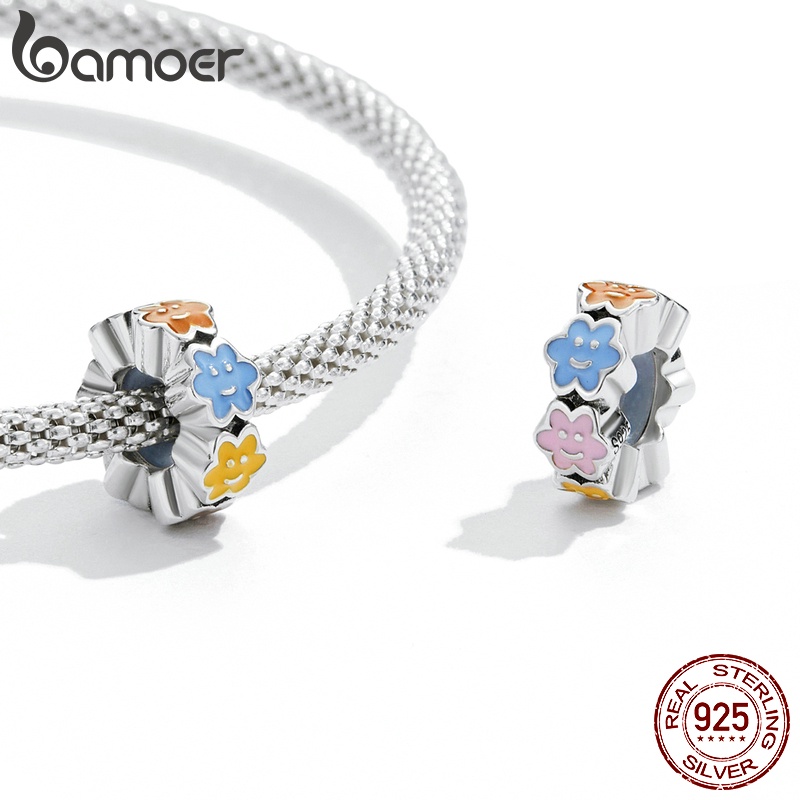 Hạt làm trang sức BAMOER SCC2188 925 bằng bạcnhiều màu sắc xinh xắn