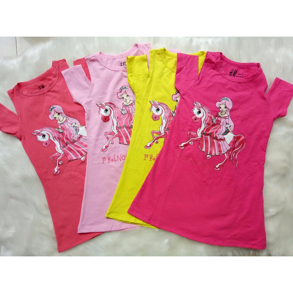 Váy cotton in hình công chúa và ngựa Pony cho bé gái từ 1-7 (10-27kg)