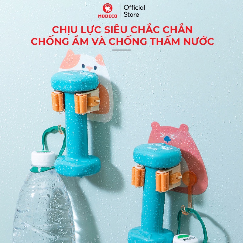 Móc Dán Tường Kẹp Giữ Cây Lau Nhà, Treo Chổi, Treo Ô - Keo Dày Siêu Dính, Chịu Lực Chắc Chắn 6kg - Modeco