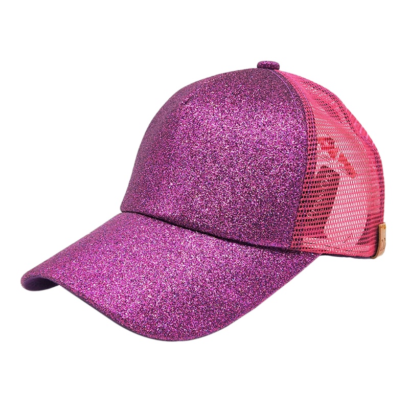 Youyo Mũ Lưỡi Trai Phối Lưới Lấp Lánh Có Thể Điều Chỉnh Cho Unisex