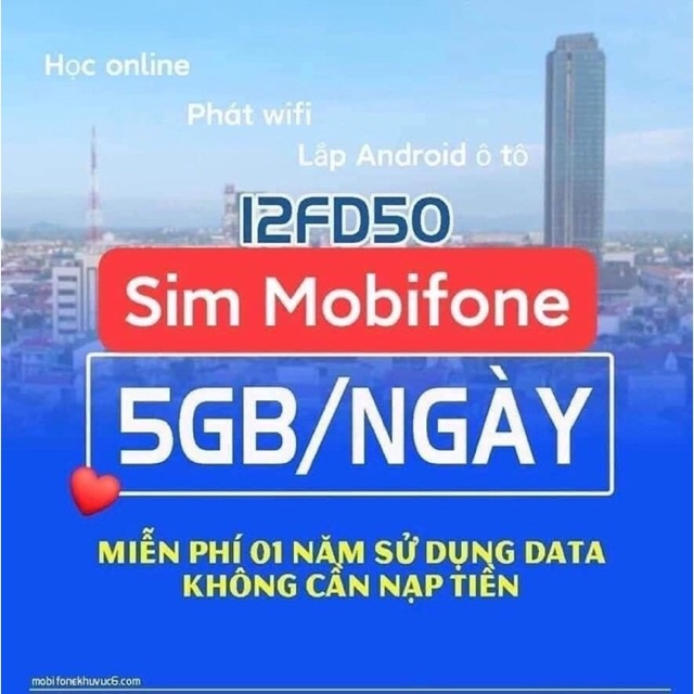 Sim 1 năm mobifone hợp android box ô tô, mạng tốc độ cao
