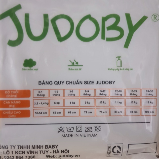 [ẢNH THẬT 100%] Bộ dài tay cài vai Judoby mềm mịn cho bé gái
