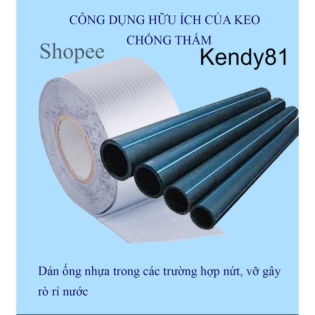 Băng Keo Siêu Dính Chuyên Dán chống thấm cho tường, trần nhà, mái tôn, ống nước, bể nước, xô chậu, phao bơi