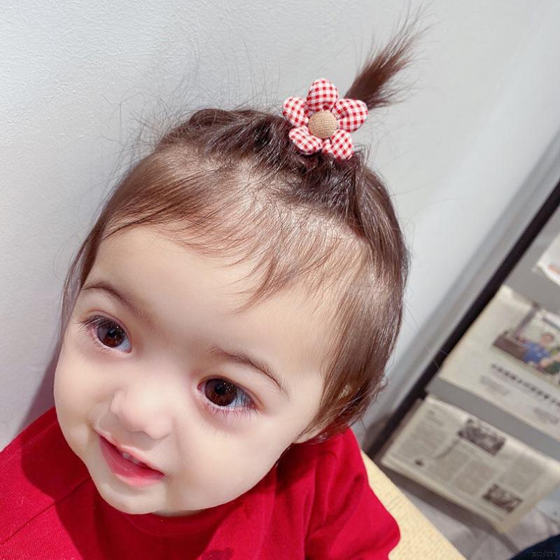 Bộ 6 Dây Buộc Tóc Co Giãn Thiết Kế Hình Trái Cây / Hoa Cho Bé Gái Trên 1 Tuổi