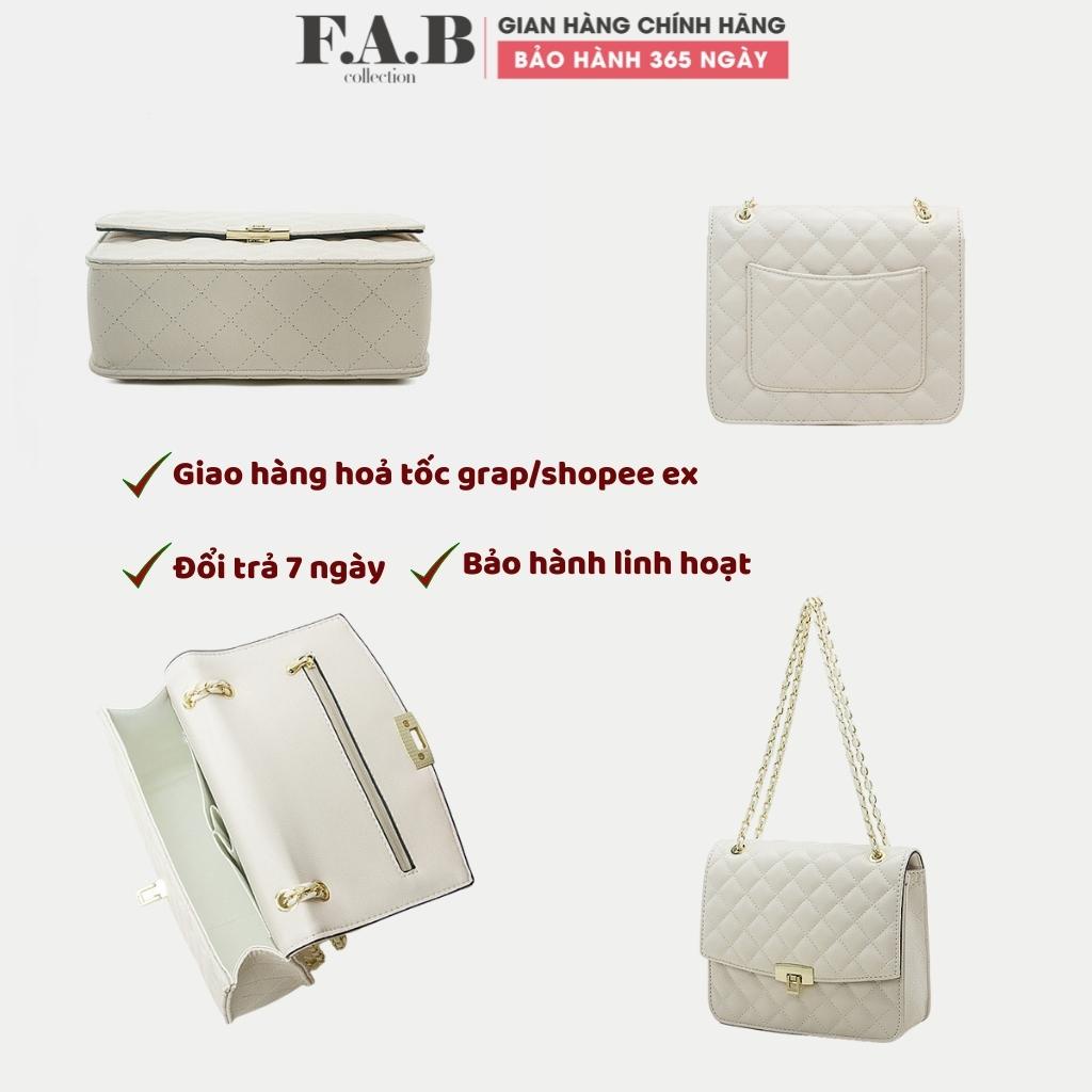 Túi xách nữ trần trám khoá gập công sở đi làm đi chơi thời trang Hàn Quốc cao cấp, túi đeo chéo nữ TX025108 FAB Store