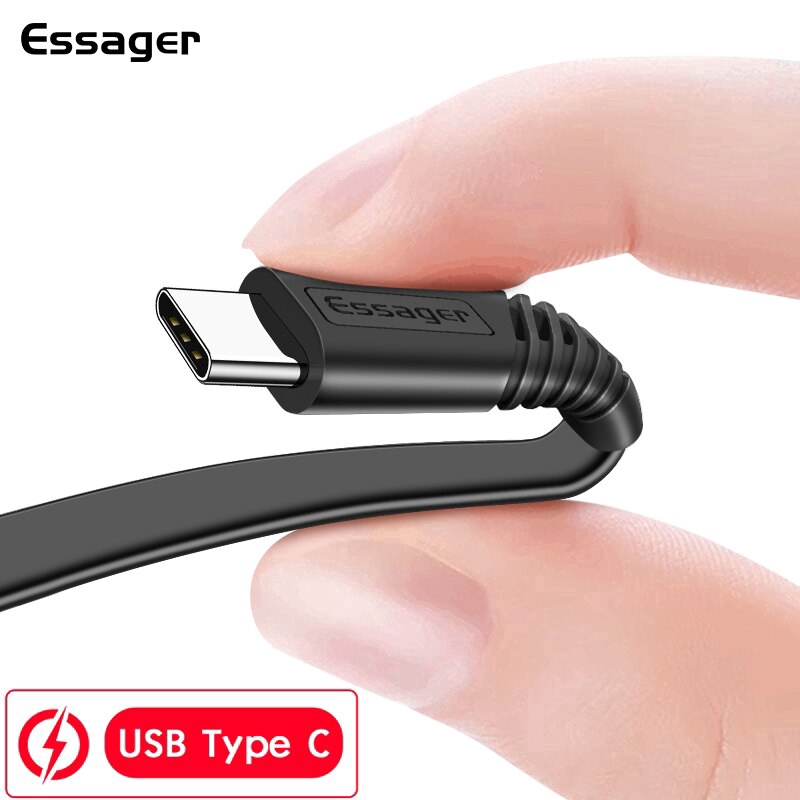 Dây Cáp Essager Sạc Nhanh USB Loại C Cho Samsung Xiaomi Redmi Note 8 7 Oppo Vivo