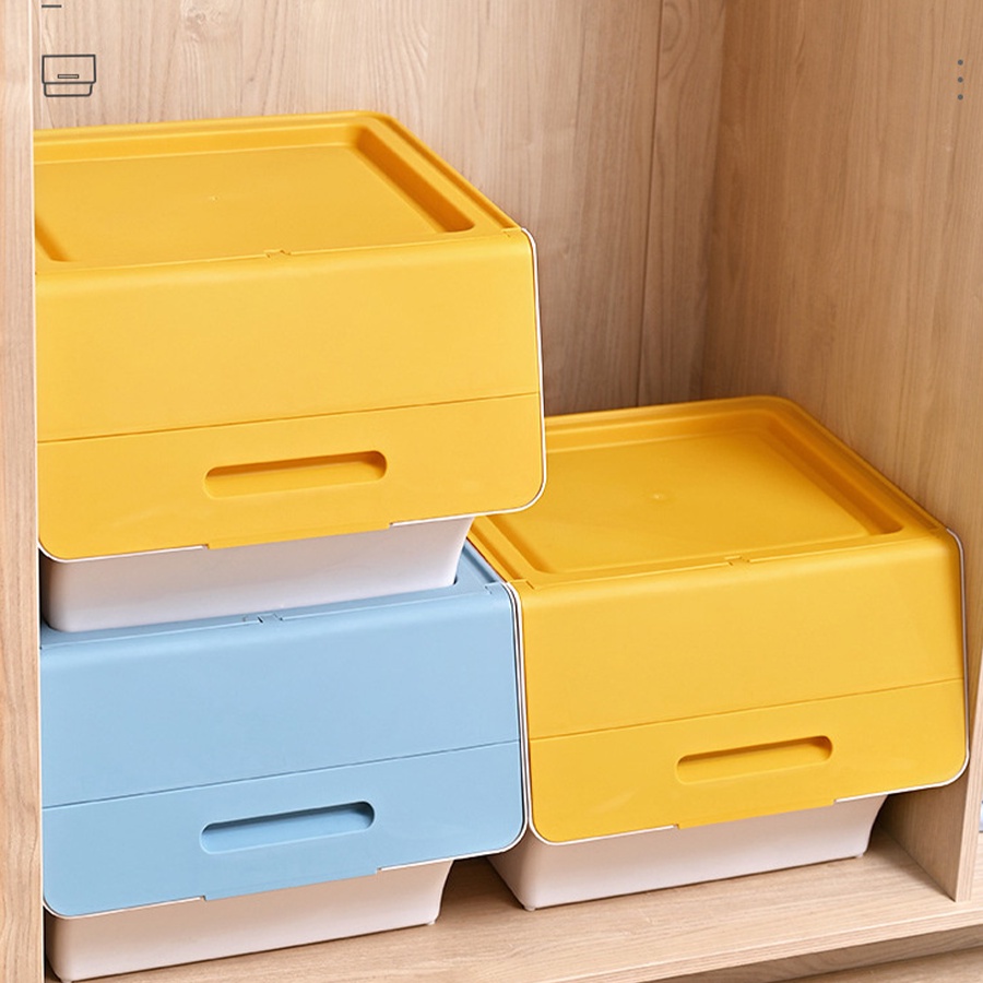 Hộp Đựng Đồ Nắp Lật 3 Nấc Có Thể Xếp Chồng Siêu Tiện Dụng, Màu Sắc Đa Dạng Q011