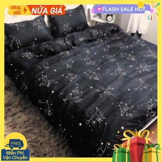 Ga giường,ga bọc đệm,Drap ga trải giường mẫu cung hoàng đạo màu đen