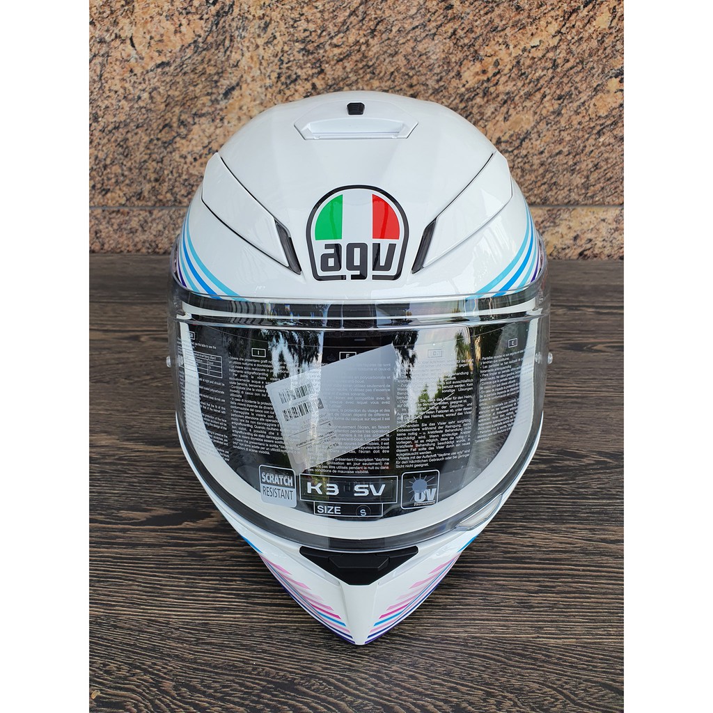 Nón K3 SV AGV ASIA FIT SAKURA PEARL WHITE/PURPLE