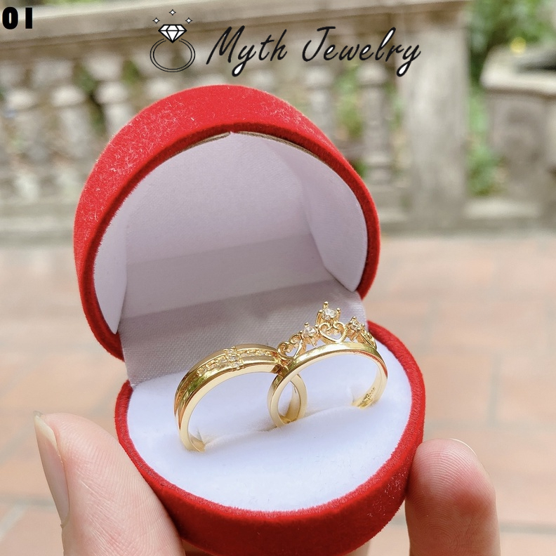 Nhẫn đôi cặp nam nữ cao cấp thiết kế hở dễ dàng điều chỉnh kích cỡ tình yêu bạn thân mẫu mới NV01