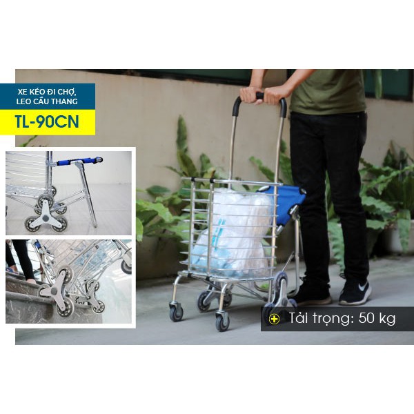 [Chính hãng]Xe kéo đi chợ, leo cầu thang ADVINDEQ TL-90CN tải trọng 50kg