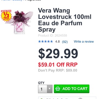 Vera wang lovestruck 100ml