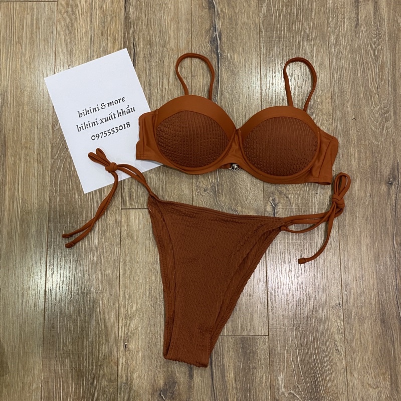 [BKN1462] &lt;ÂU&gt; SET BIKINI NÂU ĐỎ SIÊU NÂNG (CÓ GỌNG)