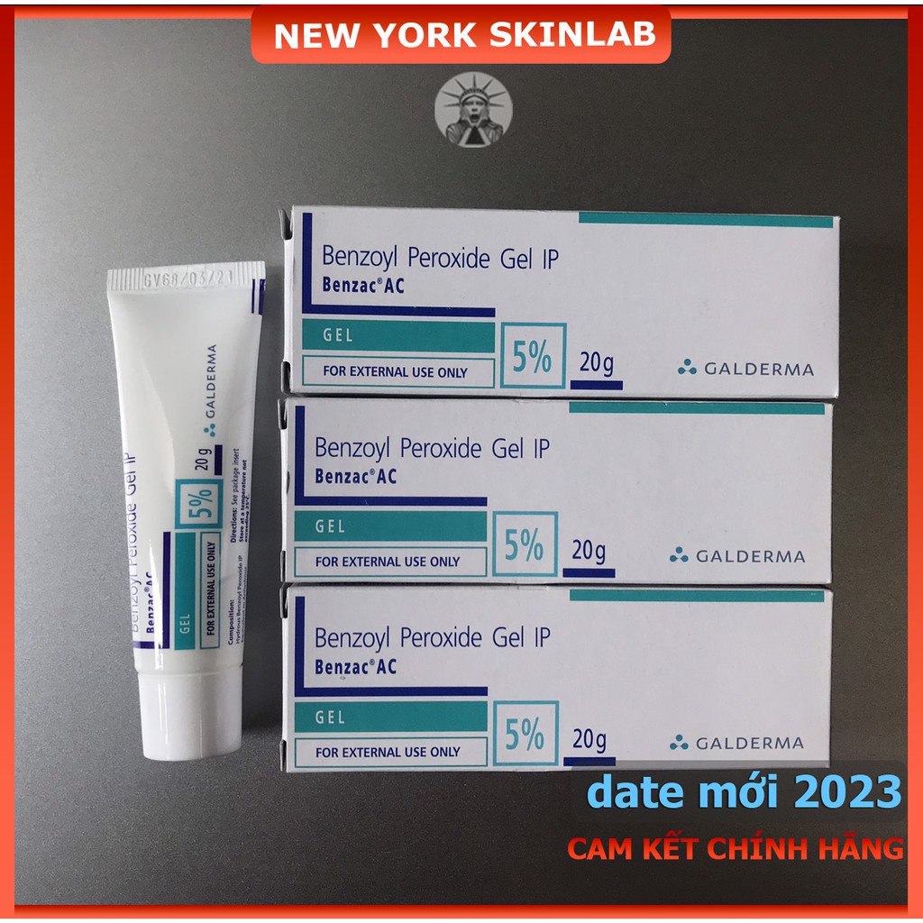 Chấm mụn Benzac AC (20g) - 5% và 2.5% benzoyl peroxide, giảm mụn, hết mụn sưng viêm nhanh (Ấn Độ)