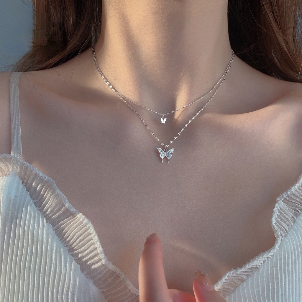 Vòng cổ Mặt Hình Bướm Thời Trang Hàn Quốc Cho Nữ