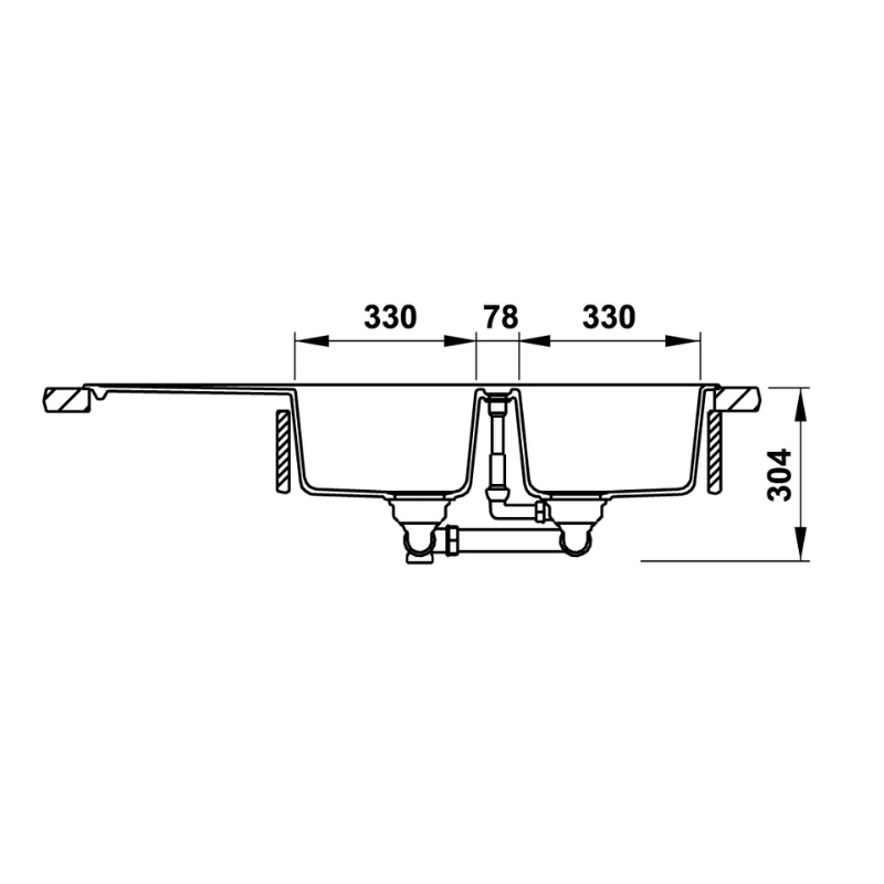 [FREESHIP HCM] Chậu Rửa Chén Đá Hafele HS20-GKD2S80 570.33.330 (Đen) - Ngang 116cm - Bảo Hành 5 Năm