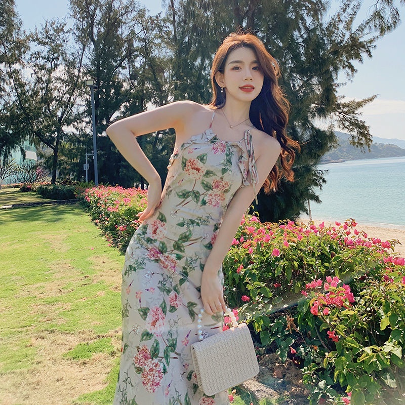 Đầm Hai Dây Không Tay Nhún Bèo Dễ Thương Xinh Xắn