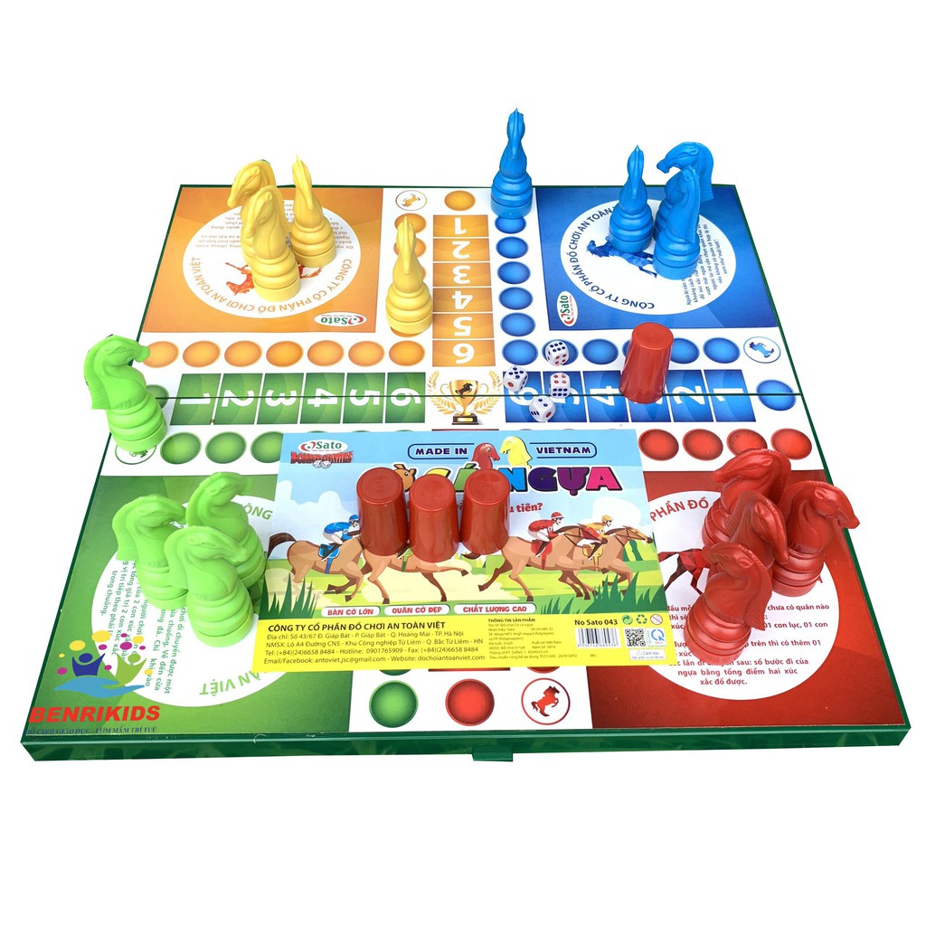 BỘ CỜ CÁ NGỰA ⚡LOẠI TO⚡Bằng Nhựa SATO Giúp Bé Giải Trí Sau Giờ Học Căng Thẳng - Kích thước 42x42cm