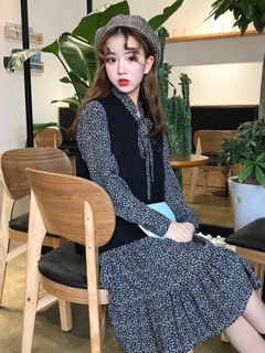 set gile mix váy hoa nhí