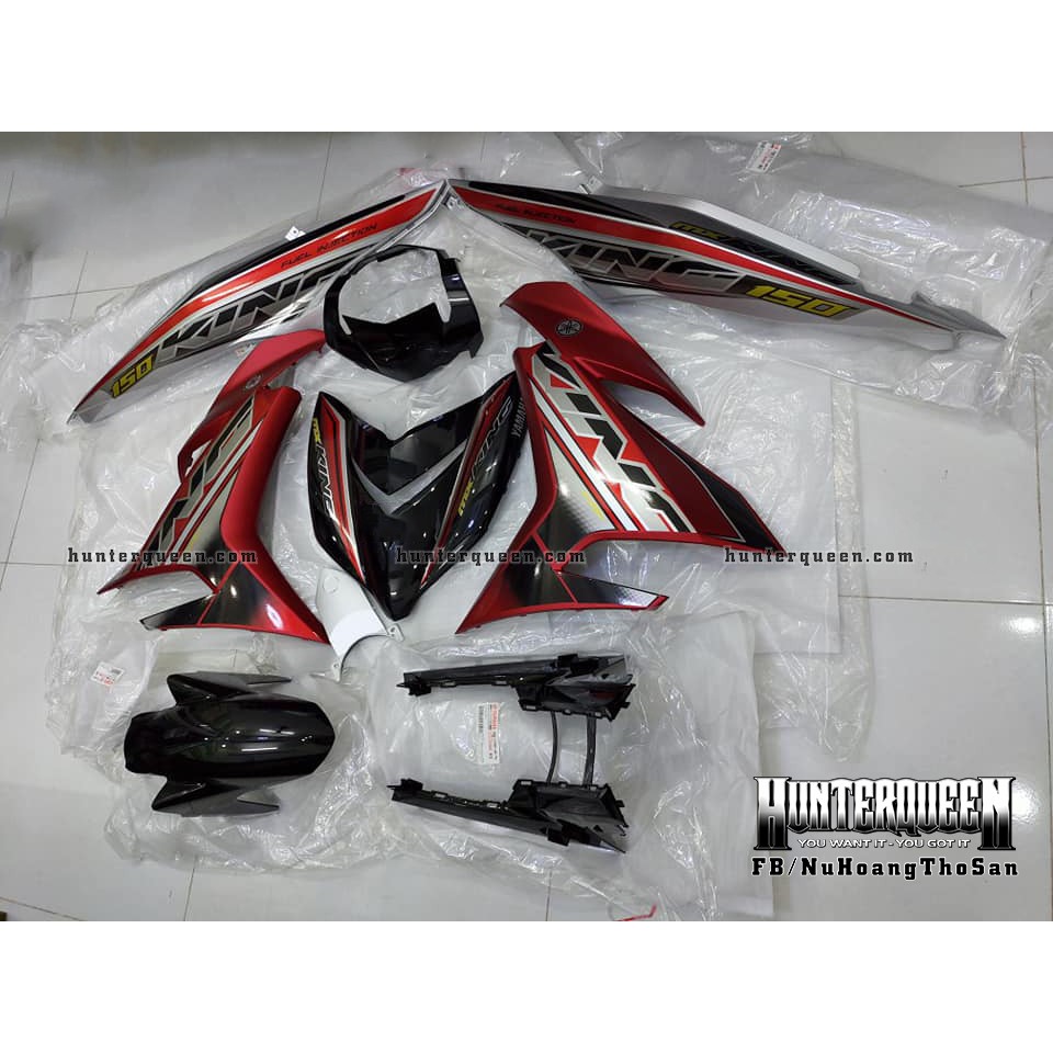 Tem Exciter 150. Tem MX king, đỏ bạc. Chất liệu candy. Chỉnh sửa theo yêu cầu