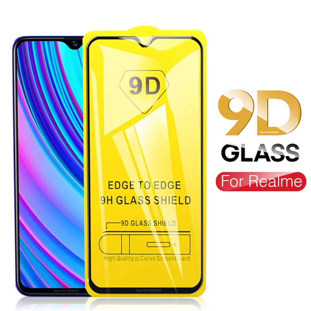 Kính cường lực 9D toàn diện cho OPPO Realme 8 7 6 X2 5 3 Pro 7i C3 X XT 5s 5i 6i Q Narzo 30A 5G