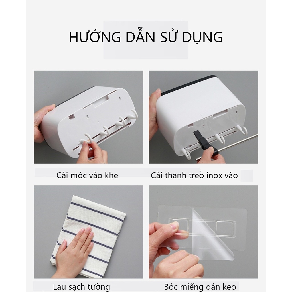Kệ Đựng Dao Đũa Đồ Dùng Nhà Bếp Đa Năng Ecoco Bền Đẹp, Có Thanh Ngang Treo Khăn, Ngăn Để Điện Thoại - E1801
