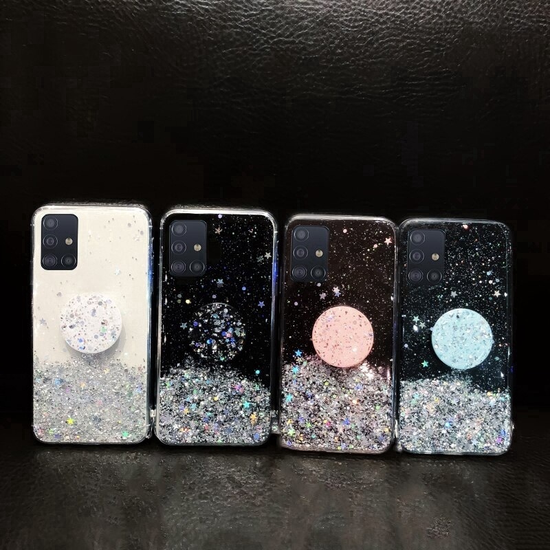 Ốp Điện Thoại Kim Tuyến Sao Lấp Lánh Có Vòng Đỡ Cho Redmi Note 11 11s Pro Plus + 10C Mi Pocophone X4 M4 Pro 4G 5G 12 11T Pro