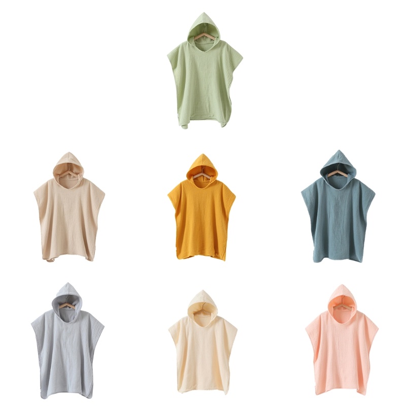 Áo Choàng Tắm Cotton Có Mũ Trùm Cho Bé Sơ Sinh