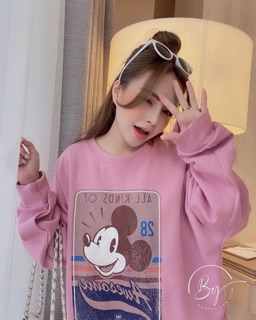 ÁO MICKEY HỒNG NỈ LOẠI 1